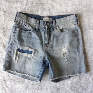 Madewell| Rip & Repair Distressed Jean Shorts